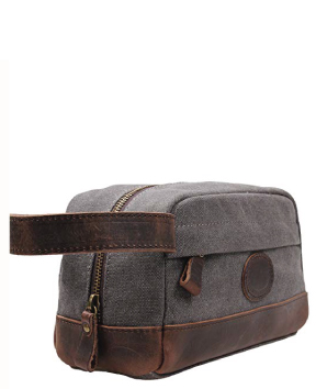 Vintage Leather Canvas Travel Bag
